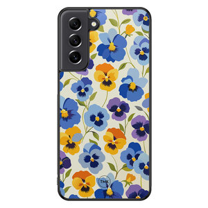 Casevibes Samsung Galaxy S21 FE backcover hoesje - Viooltjesmix bloemen