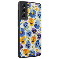 TMK Samsung Galaxy S21 FE backcover hoesje - Viooltjesmix bloemen