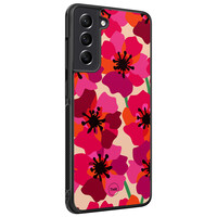 TMK Samsung Galaxy S21 FE backcover hoesje - Pink floral bliss