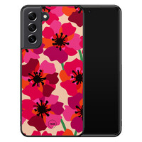 TMK Samsung Galaxy S21 FE backcover hoesje - Pink floral bliss