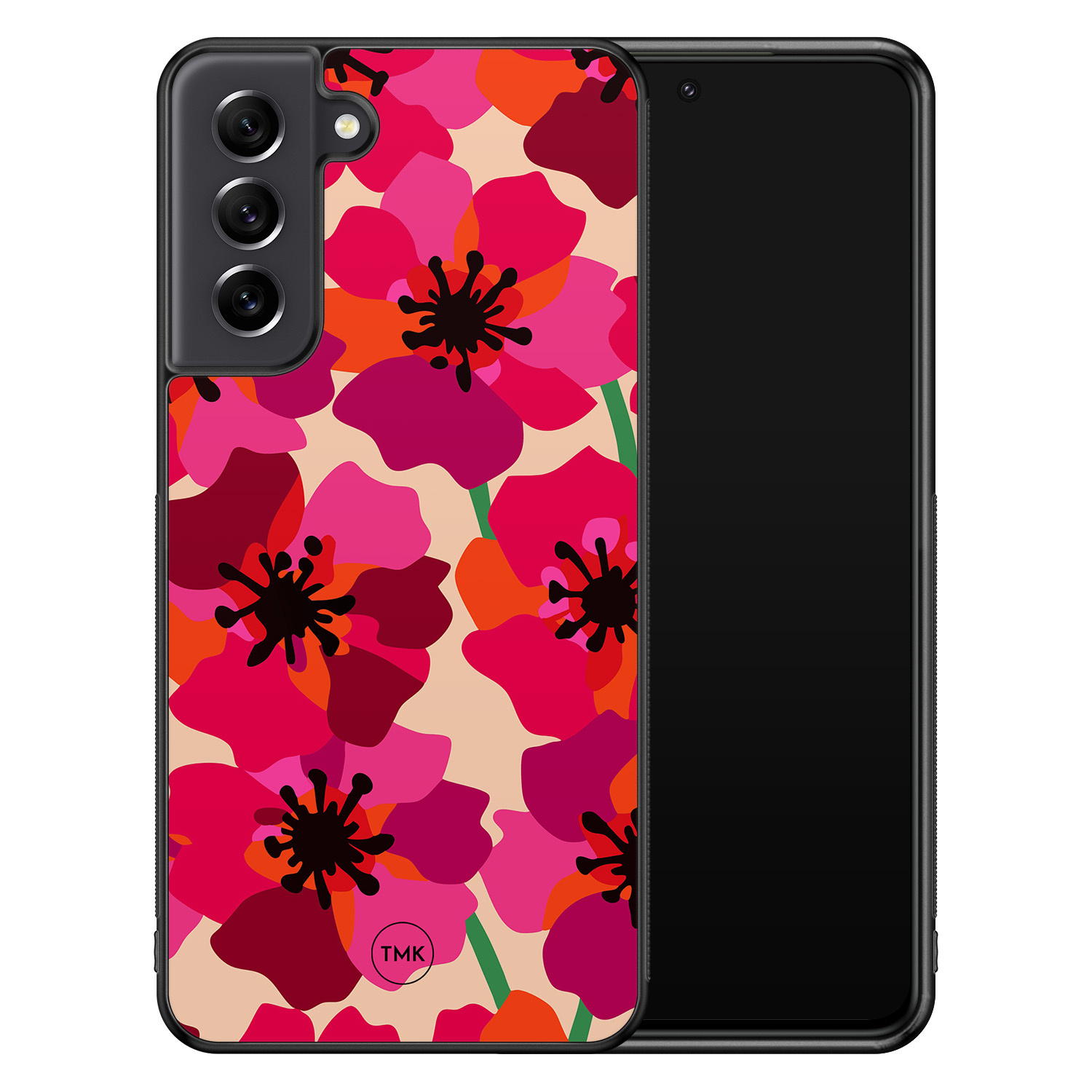 TMK Samsung Galaxy S21 FE backcover hoesje - Pink floral bliss
