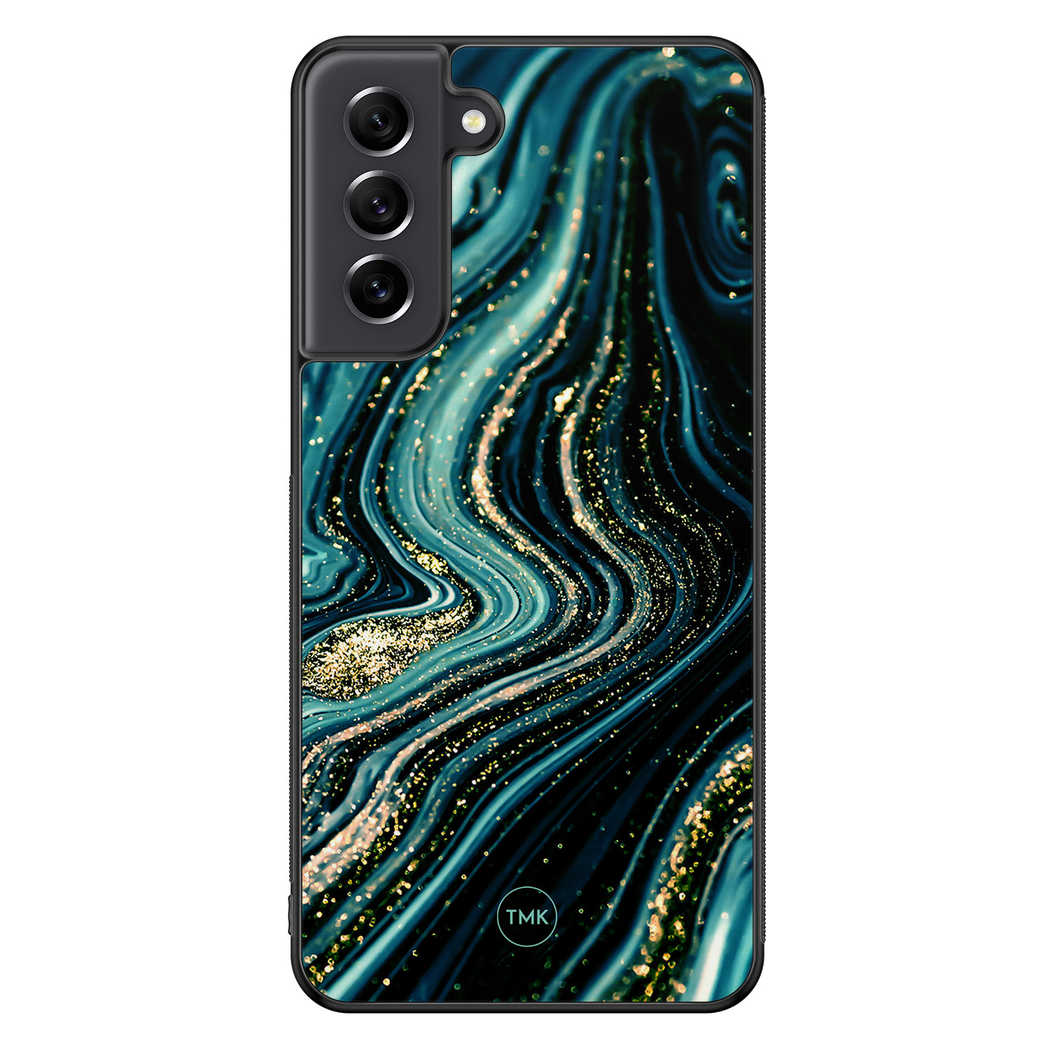 TMK Samsung Galaxy S21 FE backcover hoesje - Blue marble waves