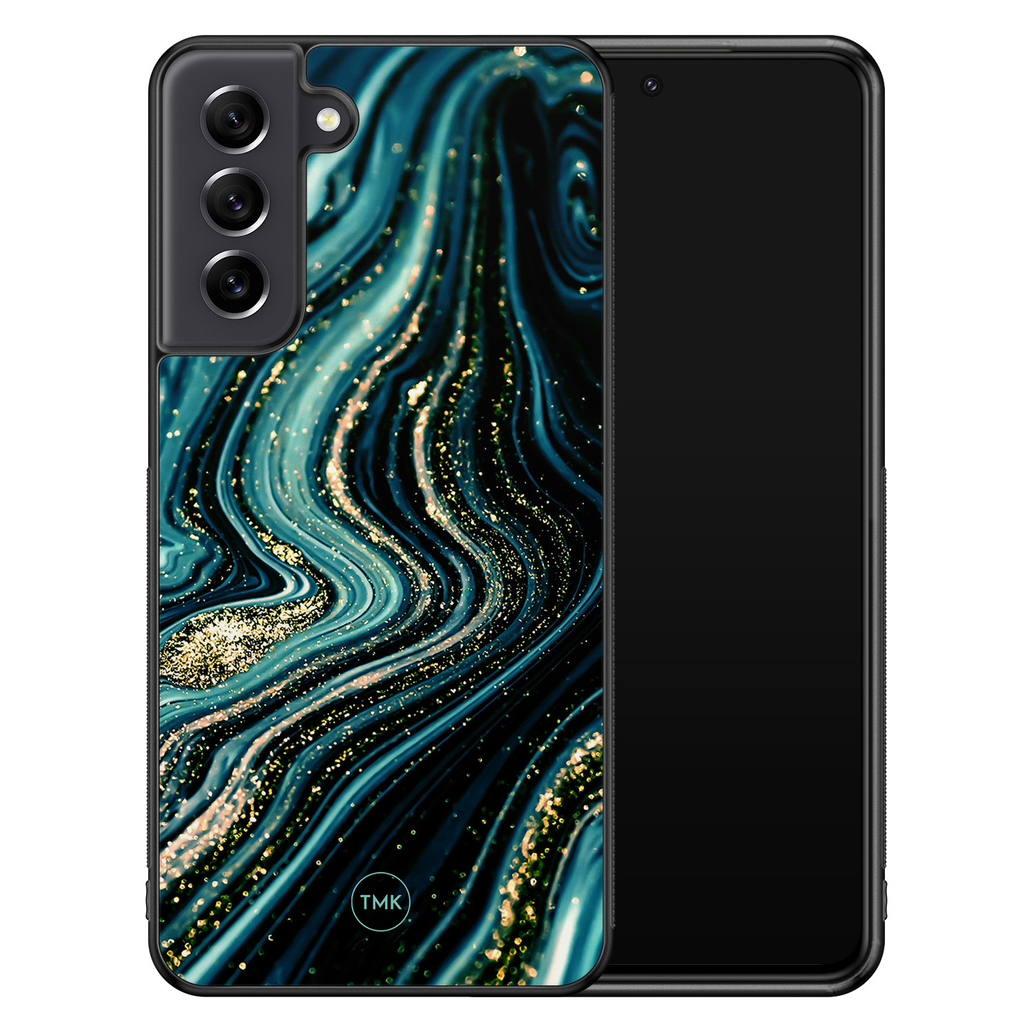 TMK Samsung Galaxy S21 FE backcover hoesje - Blue marble waves