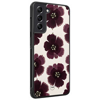 TMK Samsung Galaxy S21 FE backcover hoesje - Burgundy flowers