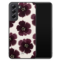 TMK Samsung Galaxy S21 FE backcover hoesje - Burgundy flowers