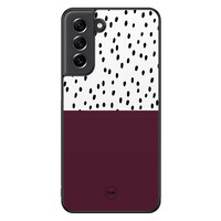 TMK Samsung Galaxy S21 FE backcover hoesje - Burgundy dots
