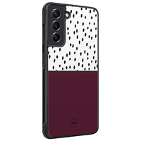 TMK Samsung Galaxy S21 FE backcover hoesje - Burgundy dots
