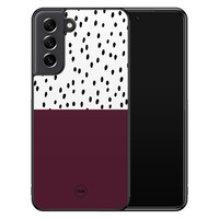 TMK Samsung Galaxy S21 FE backcover hoesje - Burgundy dots