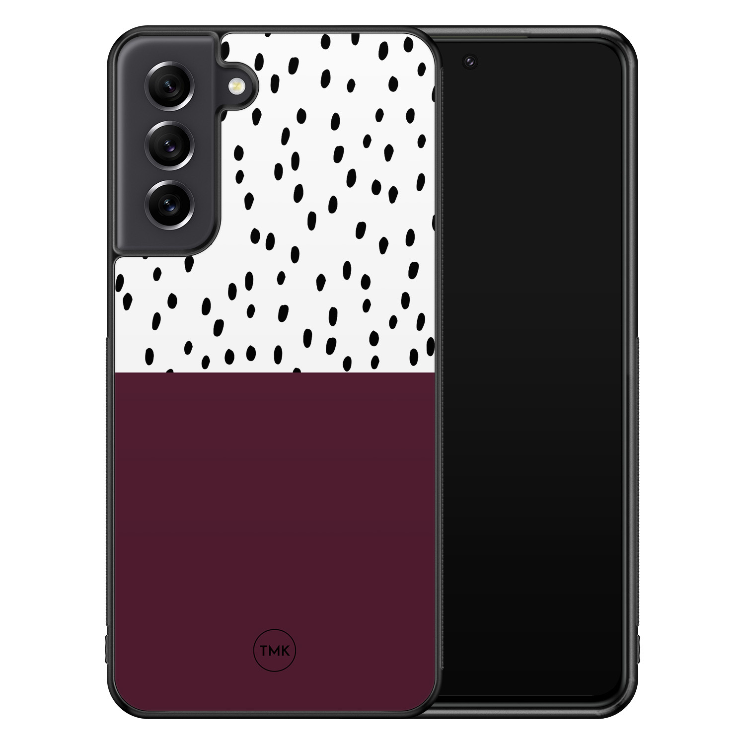 TMK Samsung Galaxy S21 FE backcover hoesje - Burgundy dots