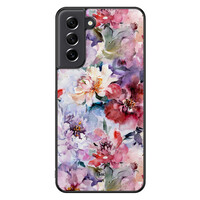 TMK Samsung Galaxy S21 FE backcover hoesje - Bloemen acryl