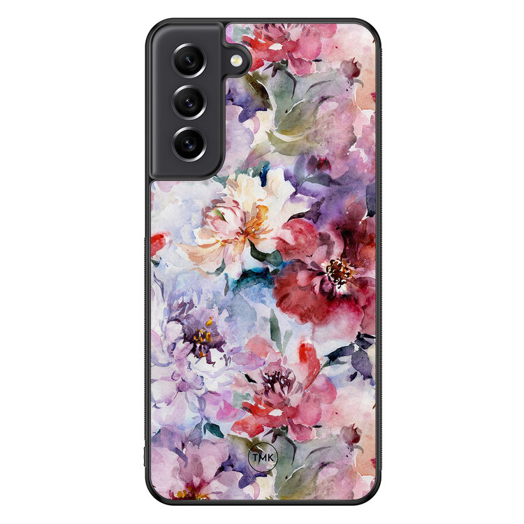 Casevibes Samsung Galaxy S21 FE backcover hoesje - Bloemen acryl