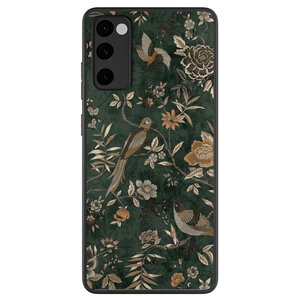 Casevibes Samsung Galaxy S20 FE backcover hoesje - Khaki golden flowers