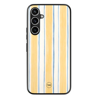 TMK Samsung Galaxy S23 FE backcover hoesje - Gestreept geel