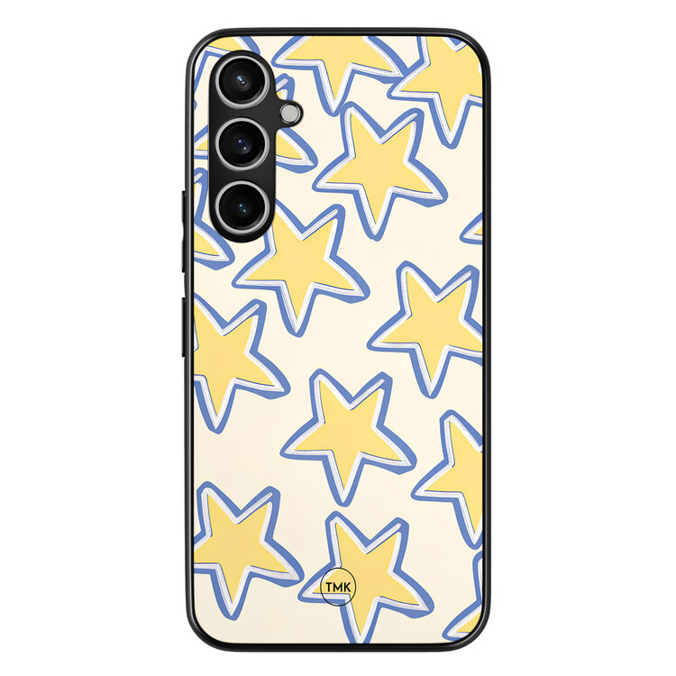 Casevibes Samsung Galaxy S23 FE backcover hoesje - Retro stars geel