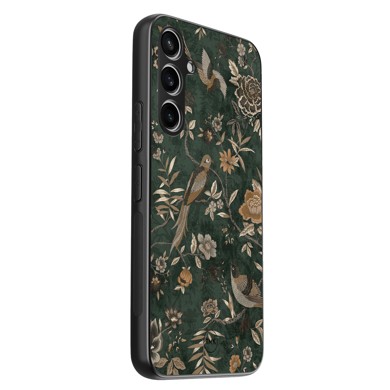 TMK Samsung Galaxy S23 FE backcover hoesje - Khaki golden flowers