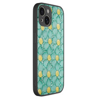TMK iPhone 13 glazen hardcase - Mint blossom