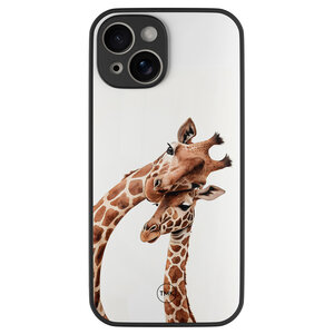 TMK iPhone 13 glazen hardcase - Giraffen