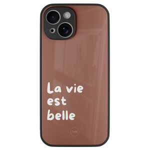 TMK iPhone 13 glazen hardcase - La vie est belle