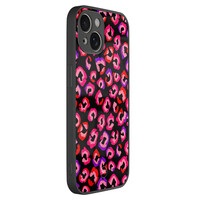 TMK iPhone 13 glazen hardcase - Luipaard neon