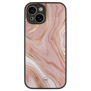 Casevibes iPhone 13 glazen hardcase - Rose marble