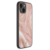 TMK iPhone 13 glazen hardcase - Rose marble