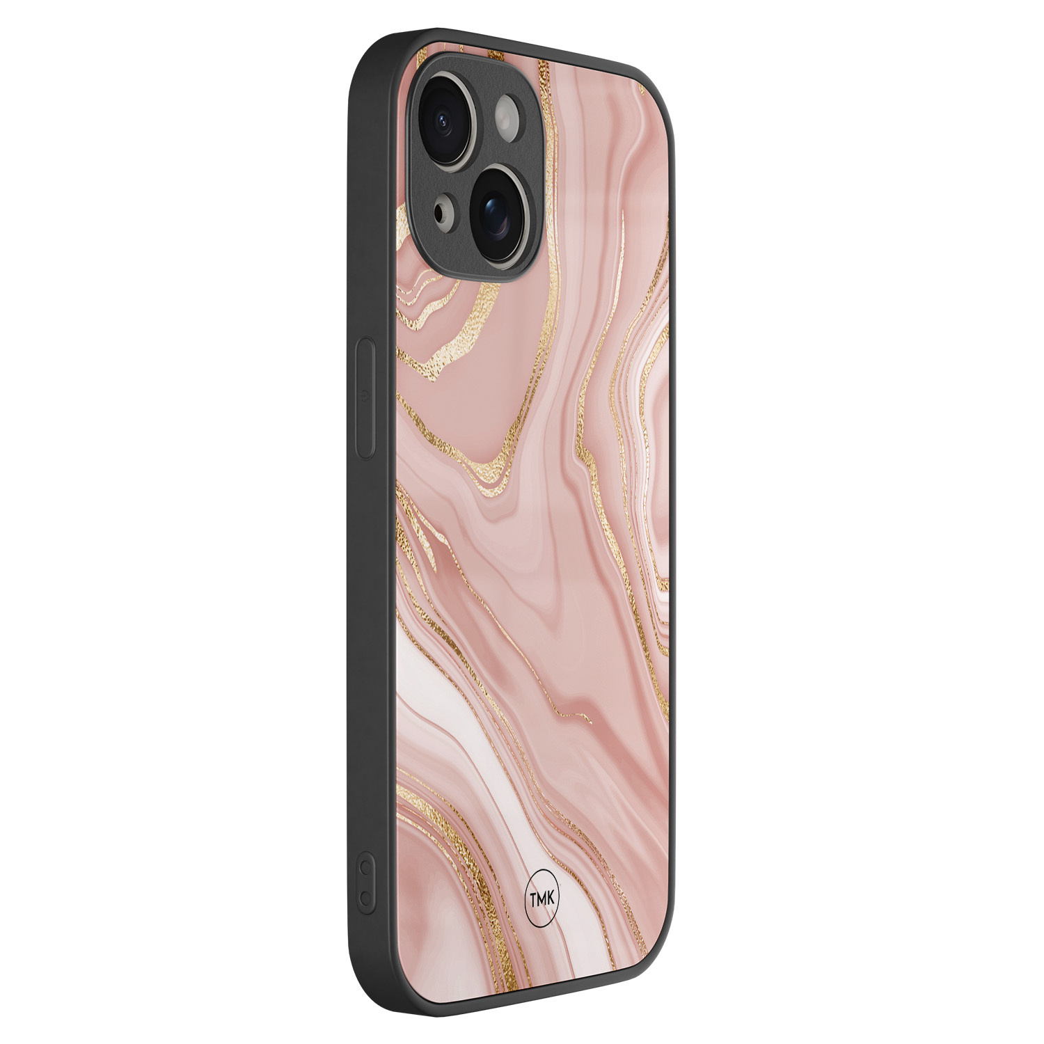 TMK iPhone 13 glazen hardcase - Rose marble