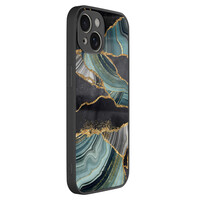 TMK iPhone 13 glazen hardcase - Marble jade stone
