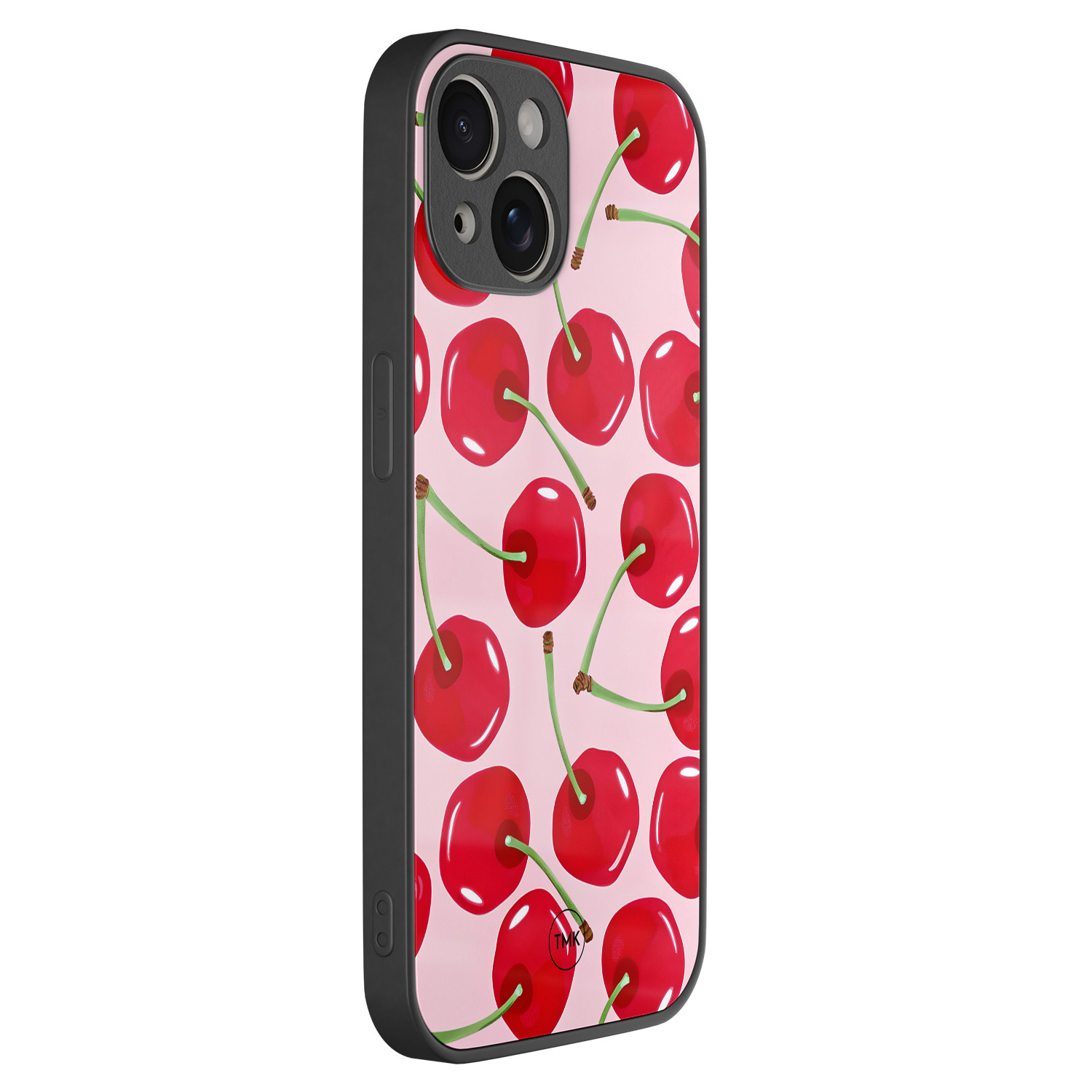 TMK iPhone 13 glazen hardcase - Sweet cherry