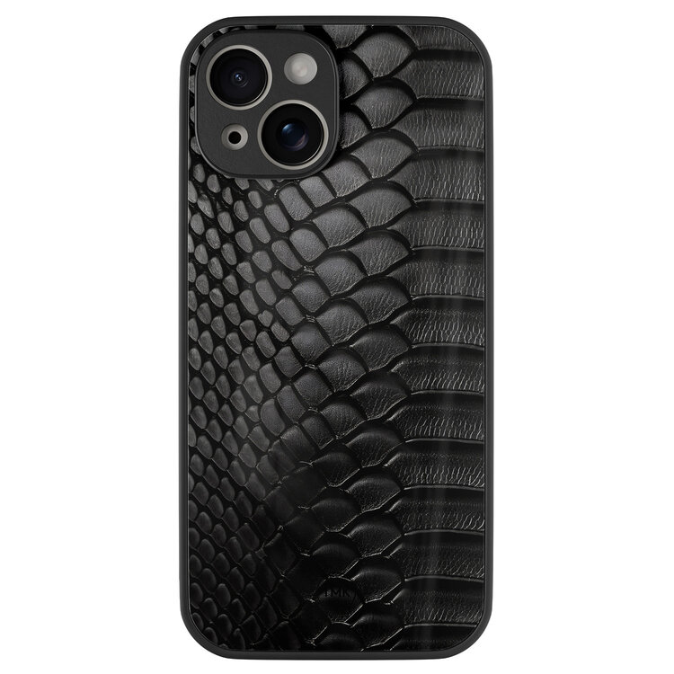 Casevibes iPhone 13 glazen hardcase - Black snake