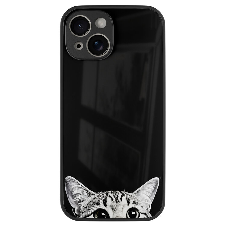 TMK iPhone 13 glazen hardcase - Kat kiekeboe