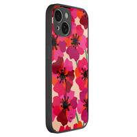 TMK iPhone 13 glazen hardcase - Pink floral bliss