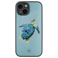TMK iPhone 13 glazen hardcase - Schildpad