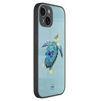 TMK iPhone 13 glazen hardcase - Schildpad