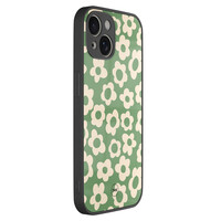 TMK iPhone 13 glazen hardcase - Retro cute flowers