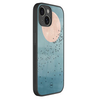 TMK iPhone 14 glazen hardcase - Moon birds
