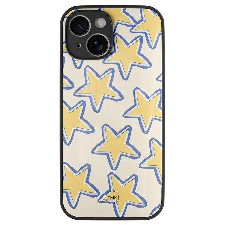 Casevibes iPhone 14 glazen hardcase - Retro stars