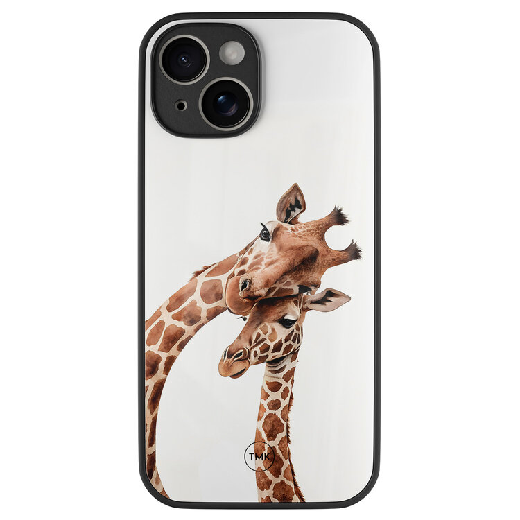 Casevibes iPhone 14 glazen hardcase - Giraffen