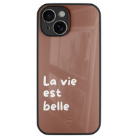 TMK iPhone 14 glazen hardcase - La vie est belle