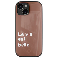 TMK iPhone 14 glazen hardcase - La vie est belle