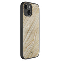TMK iPhone 14 glazen hardcase - Golden marble