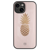 TMK iPhone 14 glazen hardcase - Ananas roze