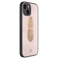 TMK iPhone 14 glazen hardcase - Ananas roze