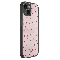 TMK iPhone 14 glazen hardcase - Cute hearts