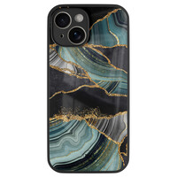 TMK iPhone 14 glazen hardcase - Marble jade stone