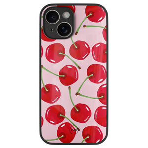 TMK iPhone 14 glazen hardcase - Sweet cherry