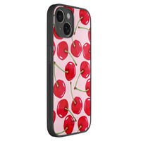 TMK iPhone 14 glazen hardcase - Sweet cherry