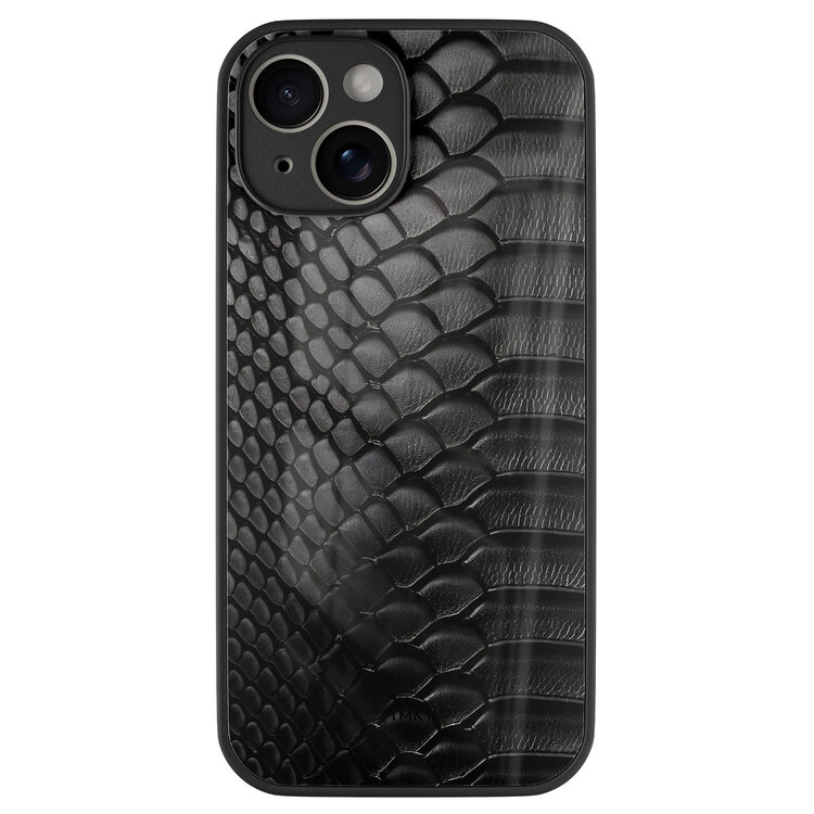 Casevibes iPhone 14 glazen hardcase - Black snake