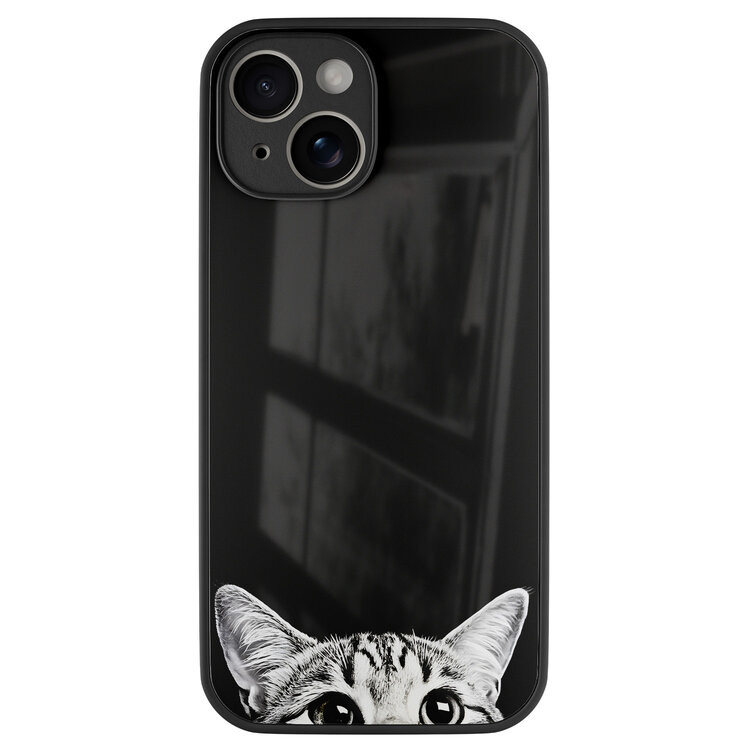 TMK iPhone 14 glazen hardcase - Kat kiekeboe