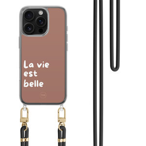TMK iPhone 16 Pro hoesje met zwart koord - La vie est belle