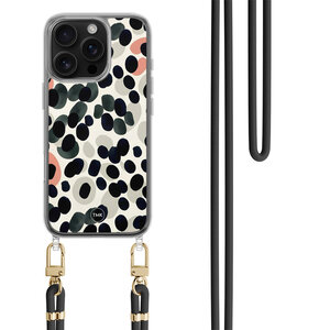 TMK iPhone 16 Pro hoesje met zwart koord - Modern dots